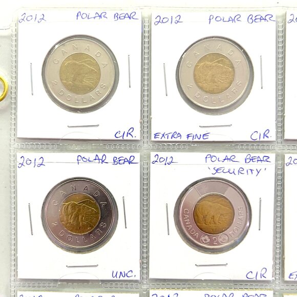 Special 15 Coin Set of the 3 Types of Canada 2012 $2 Toonies! - Picture 3 of 16
